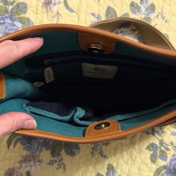 Spartina 449 Brown, Navy and Tan Patterned Shoulder Bag - Picture 7 of 8